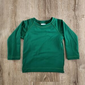 Hanna Andersson Green Long Sleeve Rash Guard Swim Sun Shirt Size 12 - 18 months